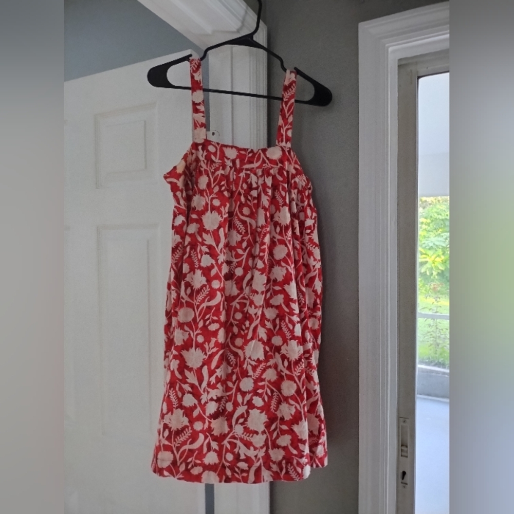 Universal Thread Sleeveless Shift Dress Tie Keyhole Back Cotton Linen Size M